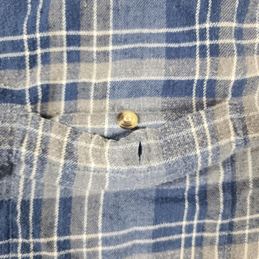 David Taylor Flannel Shirt Mens XL Blue Fair Plaid Cotton Button Down LS - Picture 2 of 5